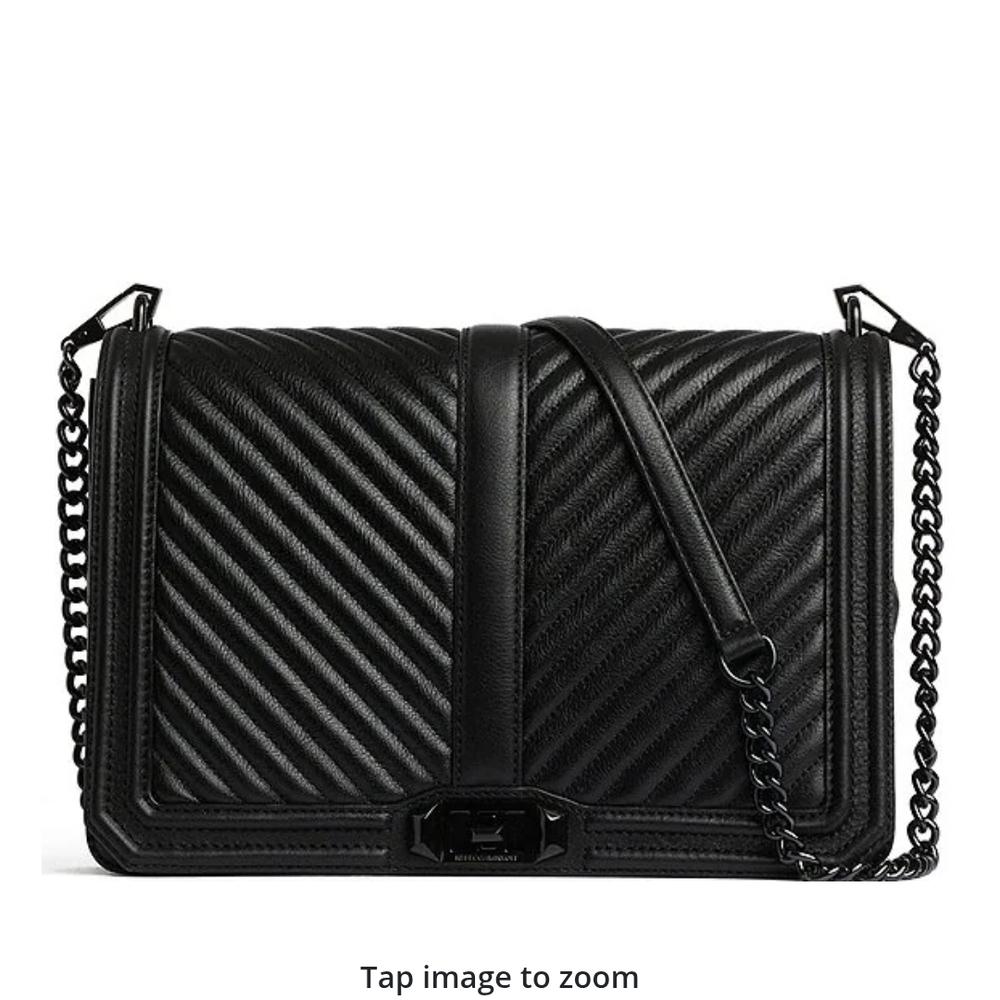 Black Quilted Chain Shoulder Bag